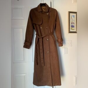 Faux Suede Trench